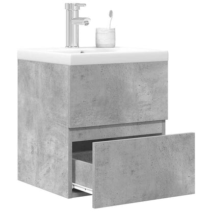 2 Piece Bathroom Furniture Set Concrete Grey Engineered Wood