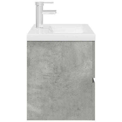 2 Piece Bathroom Furniture Set Concrete Grey Engineered Wood