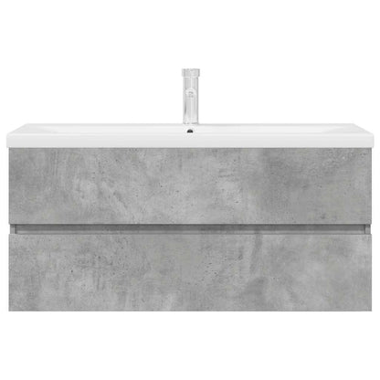 2 Piece Bathroom Furniture Set Concrete Grey Engineered Wood