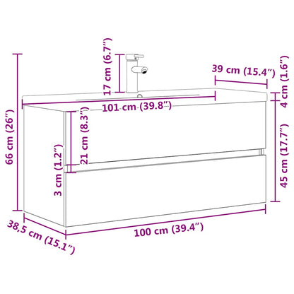 2 Piece Bathroom Furniture Set Concrete Grey Engineered Wood