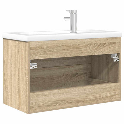 2 Piece Bathroom Furniture Set Sonoma Oak Engineered Wood