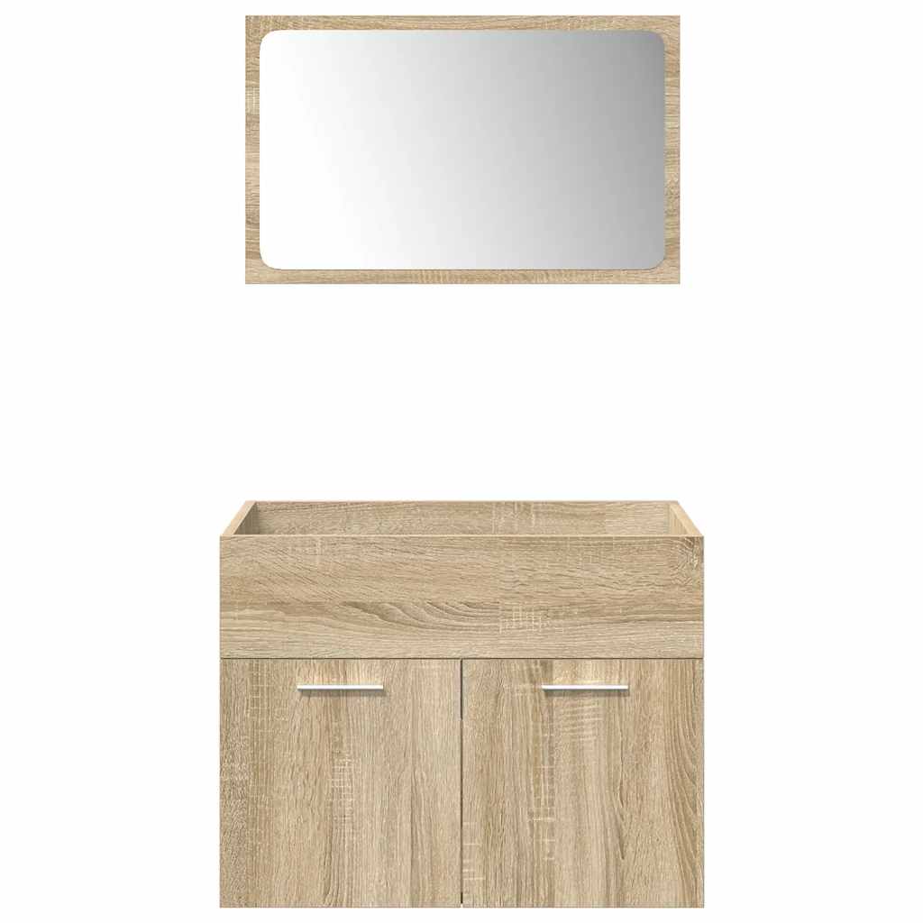 4 Piece Bathroom Furniture Set Sonoma Oak Engineered Wood