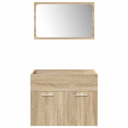 5 Piece Bathroom Furniture Set Sonoma Oak Engineered Wood