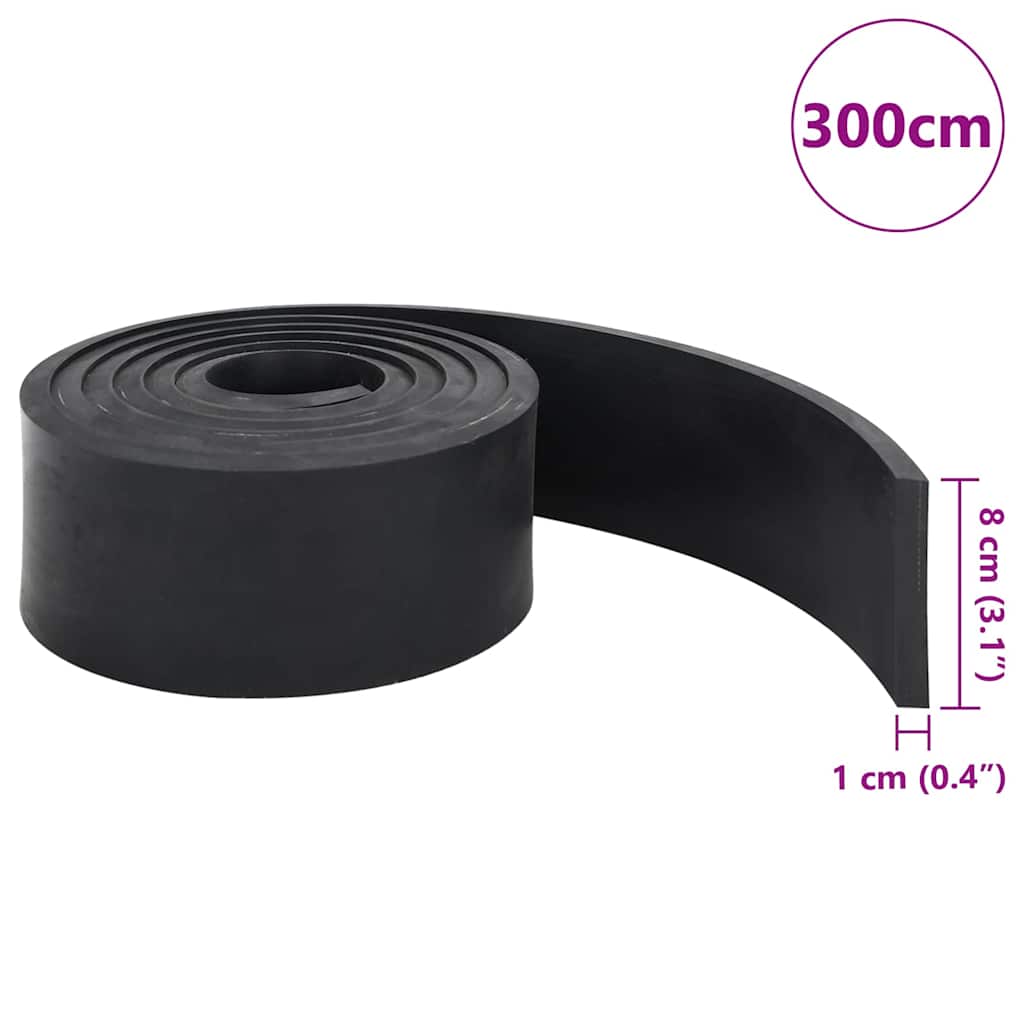 Rubber Edge for Snow Plow Black 300x8x1 cm