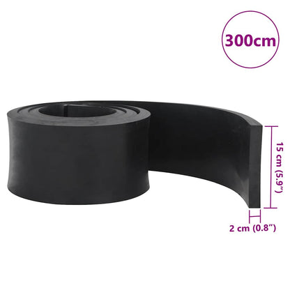 Rubber Edge for Snow Plow Black 300x15x2 cm