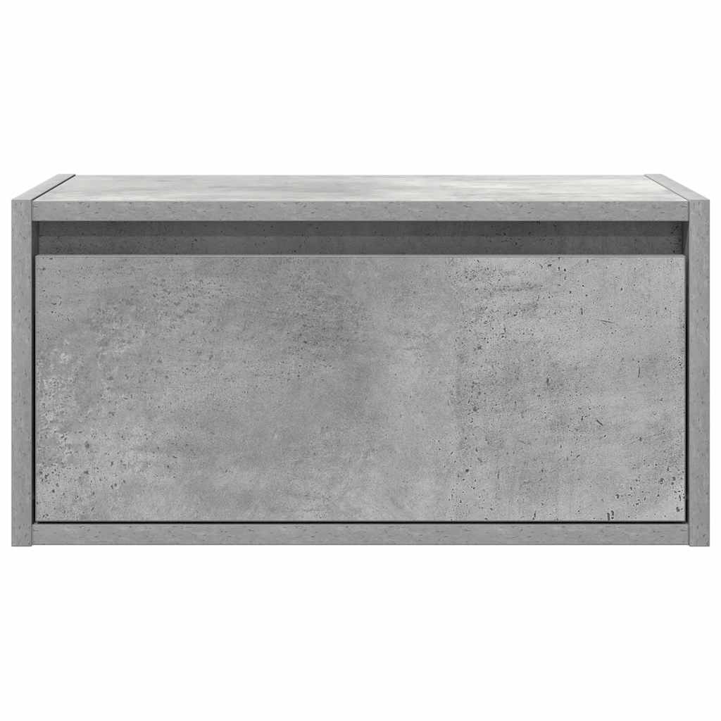 Wall-mounted Bedside Cabinet | Concrete grey | Engineered wood | Medium