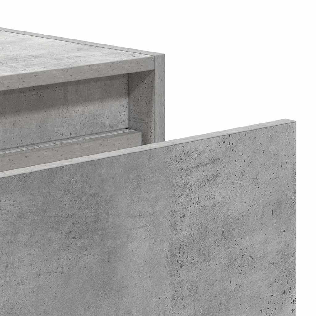 Wall-mounted Bedside Cabinet | Concrete grey | Engineered wood | Medium