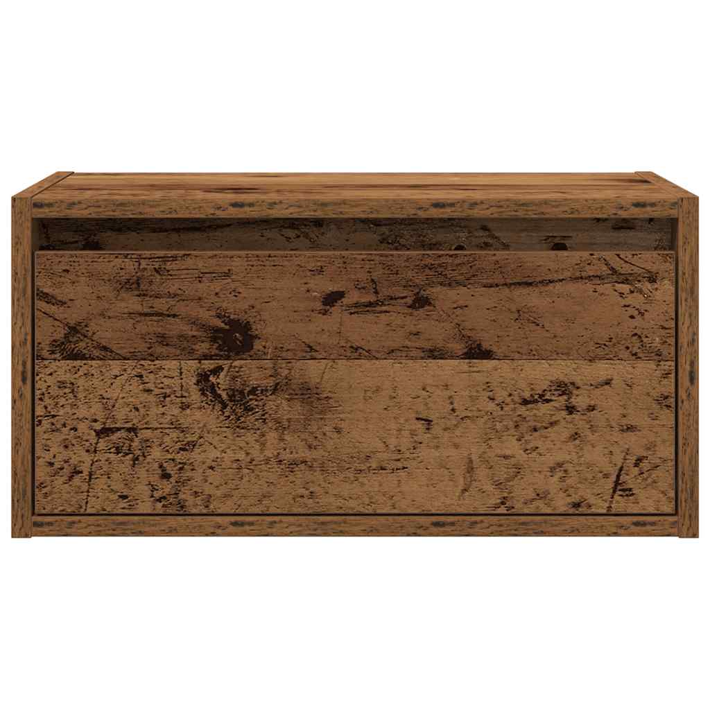 Wall-mounted Bedside Cabinet | Old wood | Engineered wood