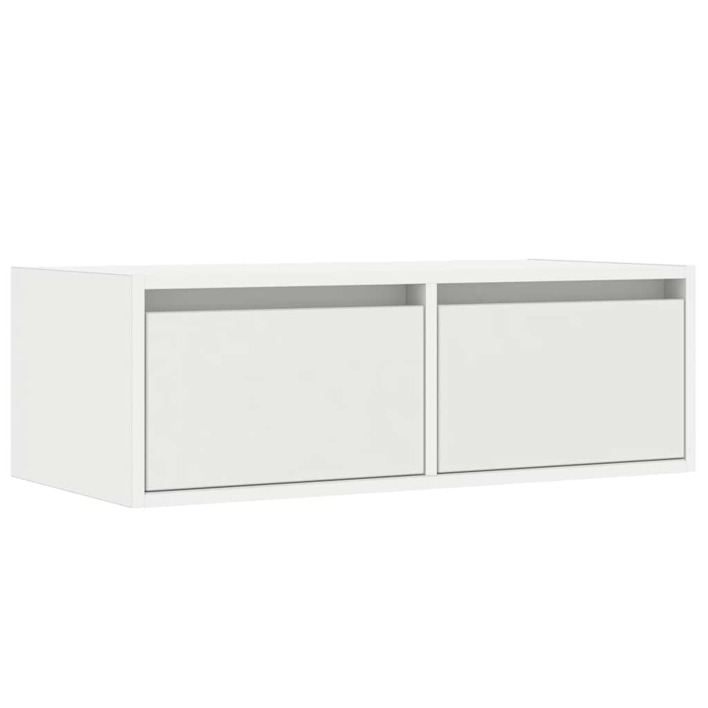 TV Cabinet with LED Lights White 75x35.5x25 cm