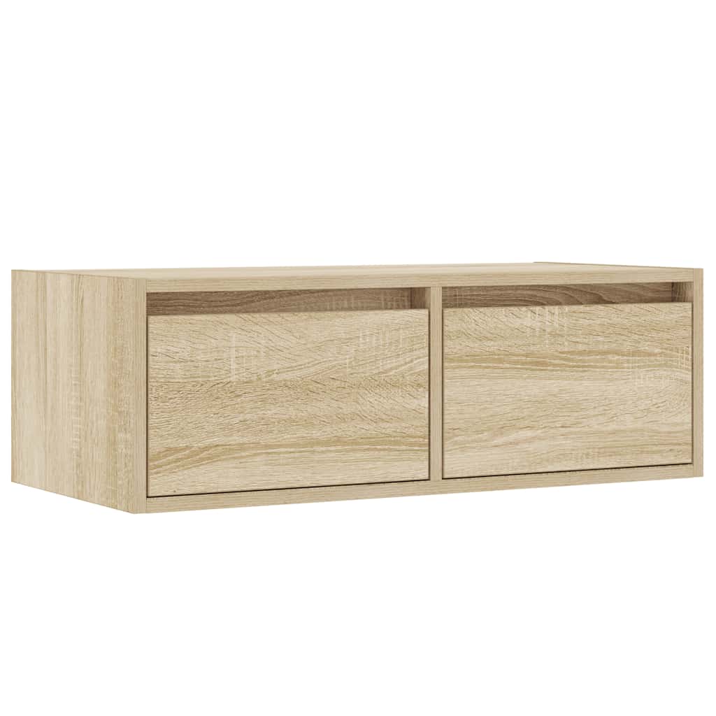 TV Cabinet with LED Lights Sonoma Oak 75x35,5x25 cm