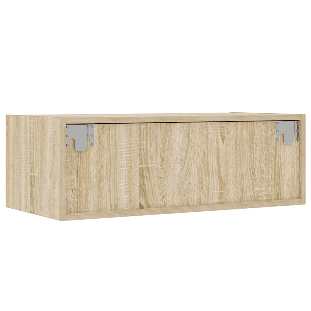 TV Cabinet with LED Lights Sonoma Oak 75x35,5x25 cm