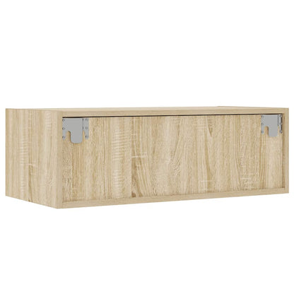 TV Cabinet with LED Lights Sonoma Oak 75x35,5x25 cm