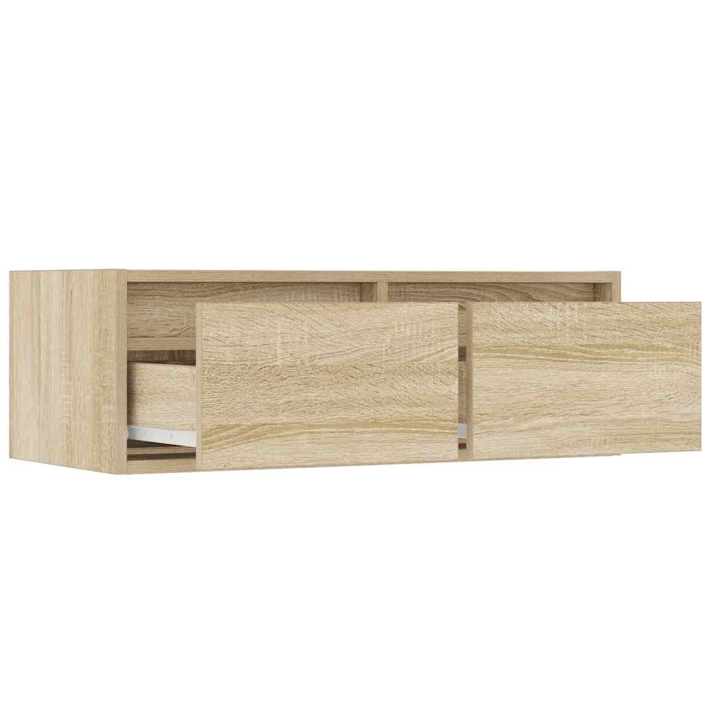 TV Cabinet with LED Lights Sonoma Oak 75x35,5x25 cm