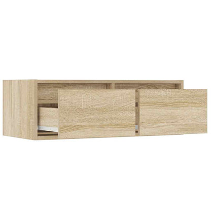 TV Cabinet with LED Lights Sonoma Oak 75x35,5x25 cm