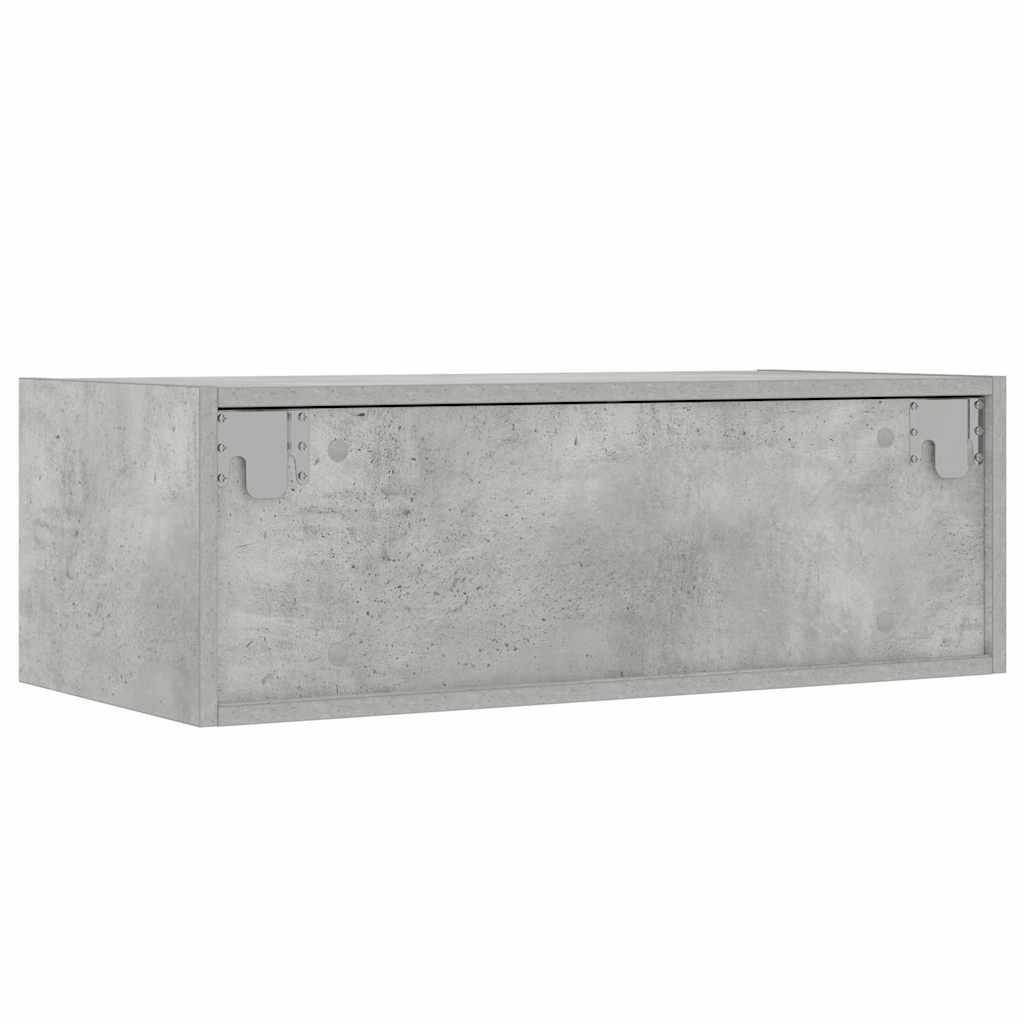TV Cabinet with LED Lights Concrete Grey 75x35,5x25 cm