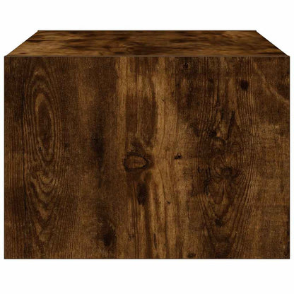 TV Cabinet with LED Lights Smoked Oak 75x35,5x25 cm