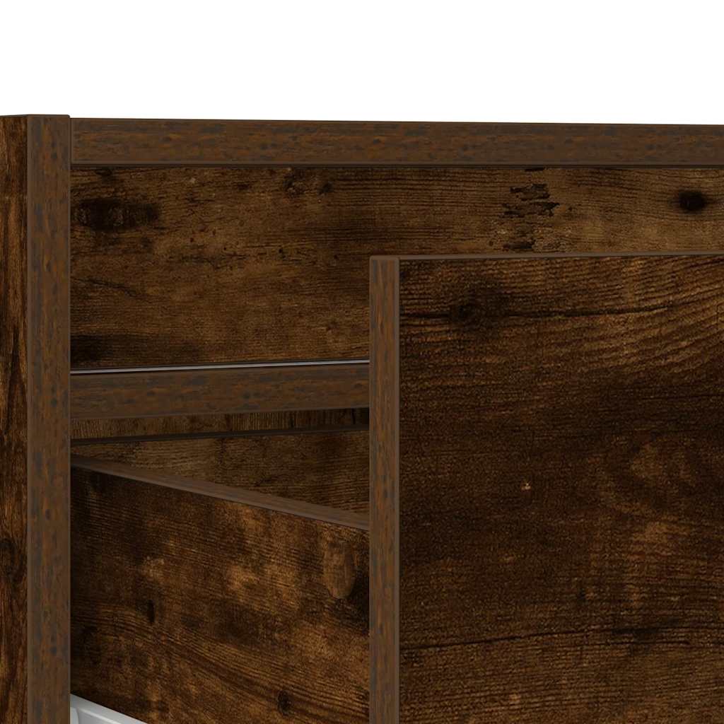 TV Cabinet with LED Lights Smoked Oak 75x35,5x25 cm