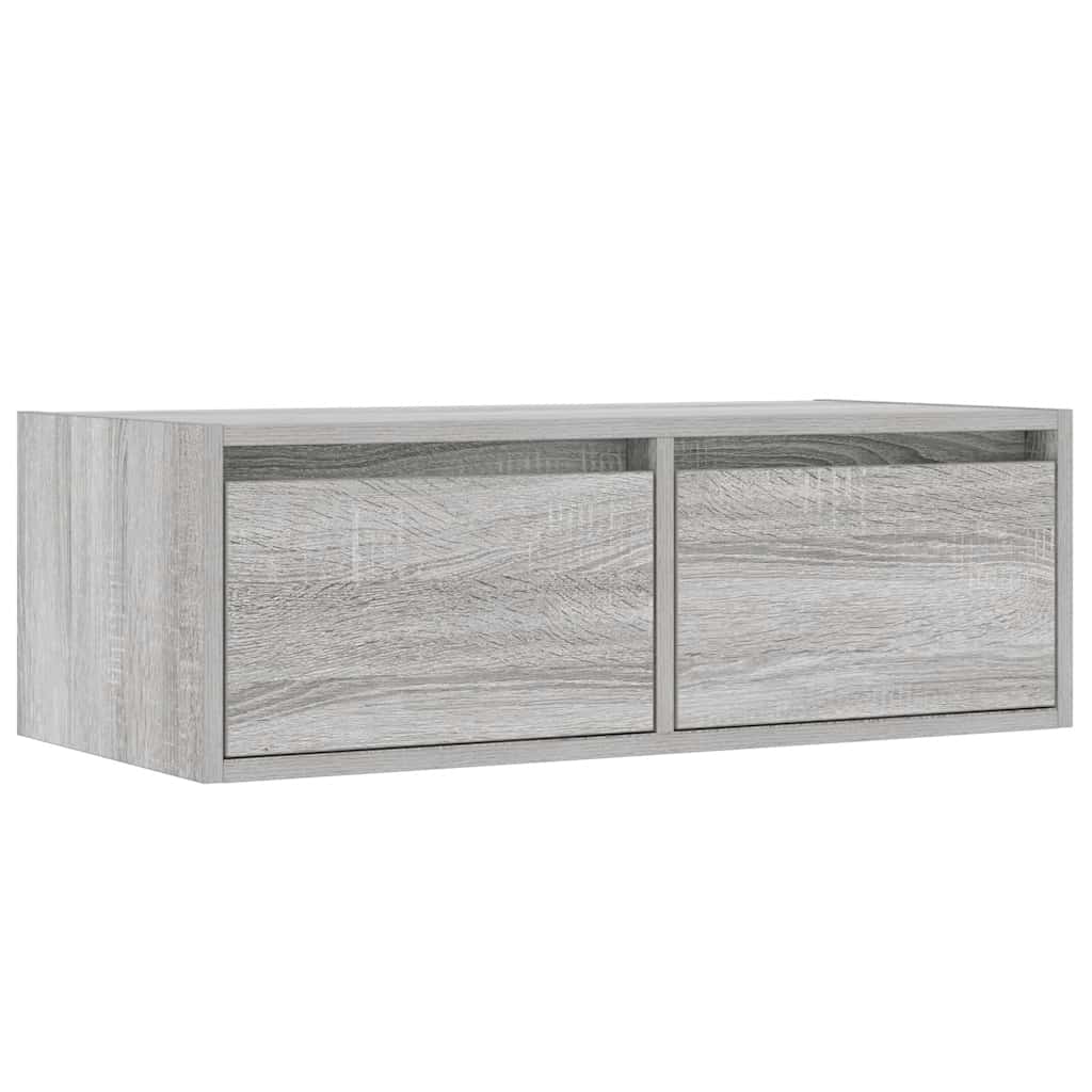 TV Cabinet with LED Lights Grey Sonoma 75x35,5x25 cm