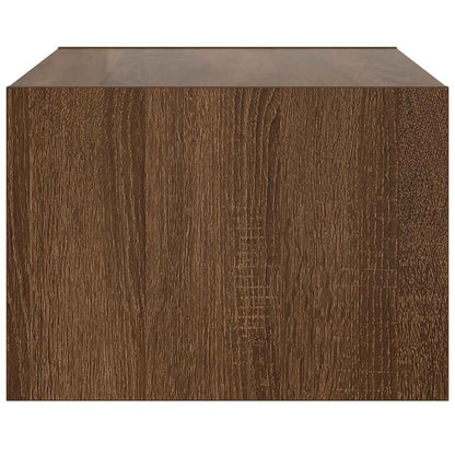 TV Cabinet with LED Lights Brown Oak 75x35,5x25 cm