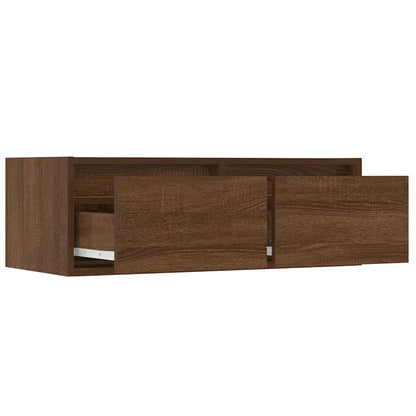 TV Cabinet with LED Lights Brown Oak 75x35,5x25 cm