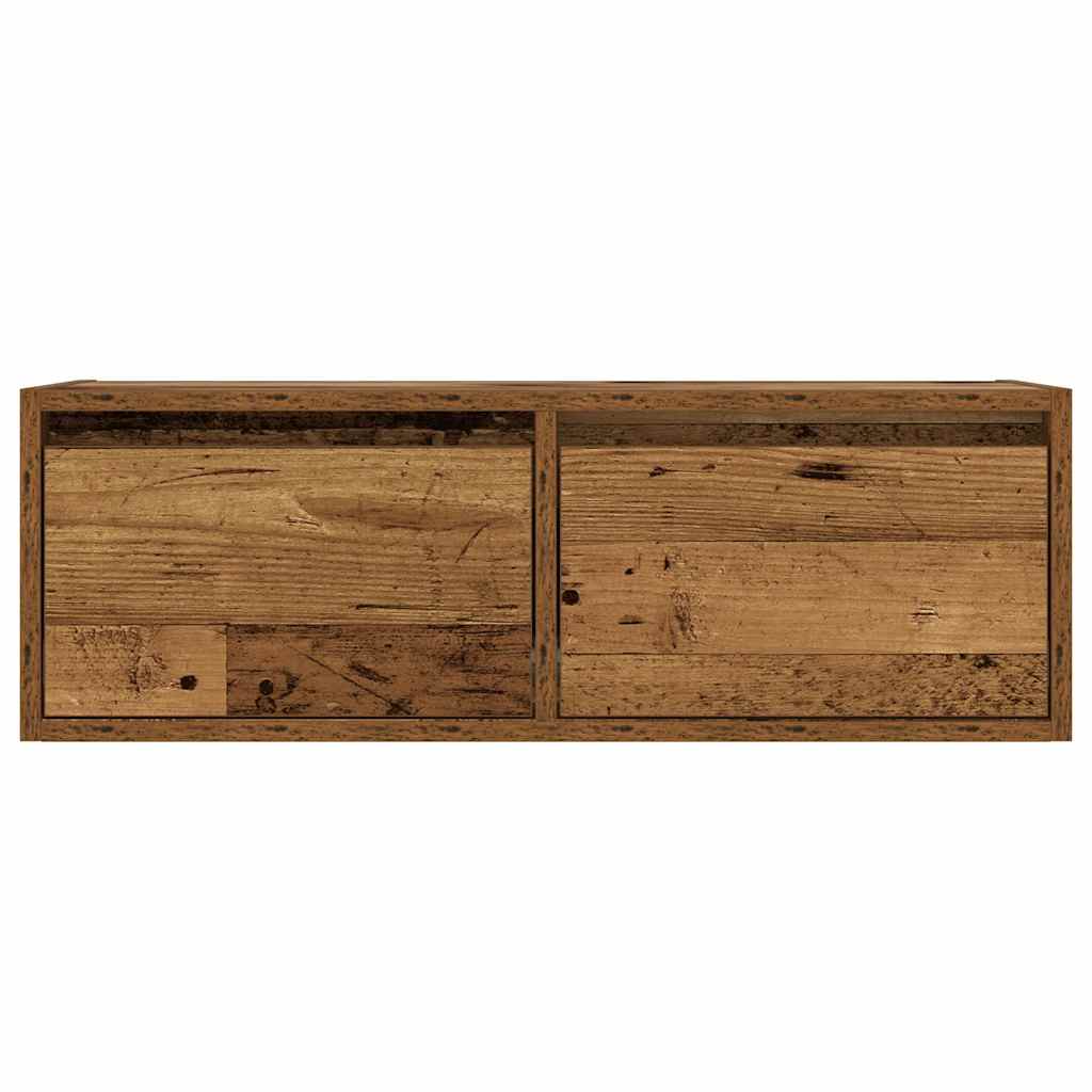 TV Cabinet with LED Lights Old Wood 75x35,5x25 cm
