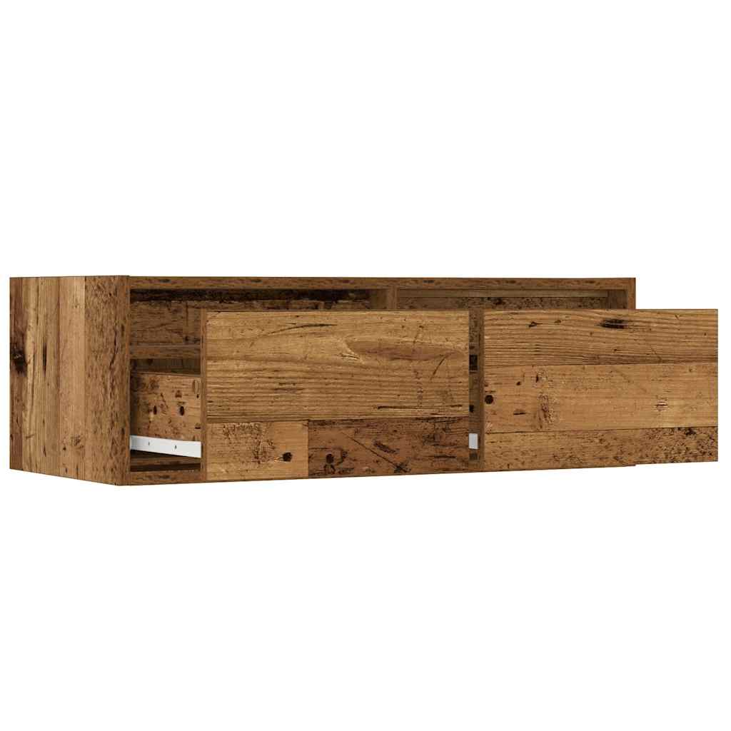 TV Cabinet with LED Lights Old Wood 75x35,5x25 cm