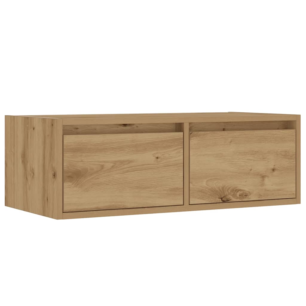 TV Cabinet with LED Lights Artisan Oak 75x35,5x25 cm