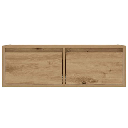 TV Cabinet with LED Lights Artisan Oak 75x35,5x25 cm