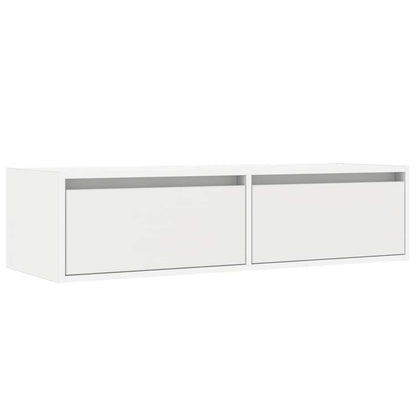TV Cabinet with LED Lights White 100X35,5x25 cm