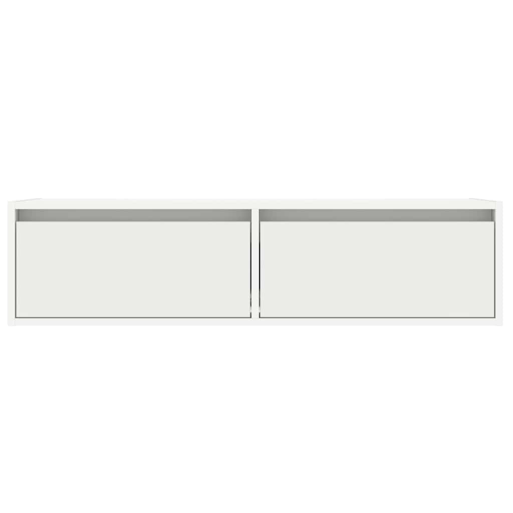 TV Cabinet with LED Lights White 100X35,5x25 cm