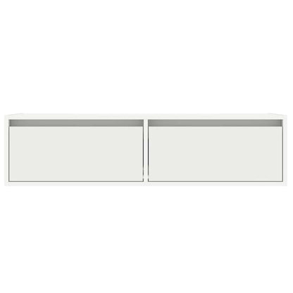 TV Cabinet with LED Lights White 100X35,5x25 cm