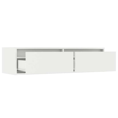 TV Cabinet with LED Lights White 100X35,5x25 cm