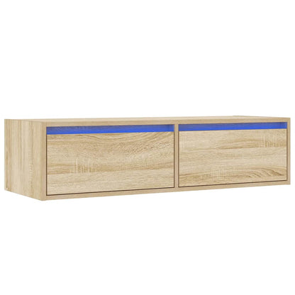 TV Cabinet with LED Lights Sonoma Oak 100X35,5x25 cm