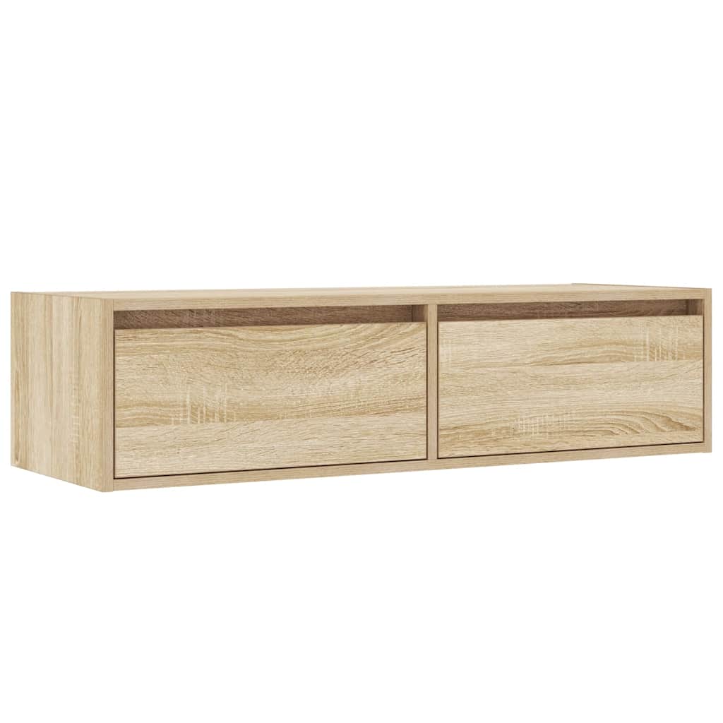 TV Cabinet with LED Lights Sonoma Oak 100X35,5x25 cm