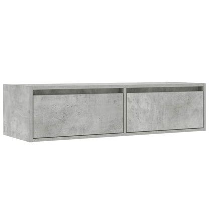 TV Cabinet with LED Lights Concrete Grey 100X35,5x25 cm
