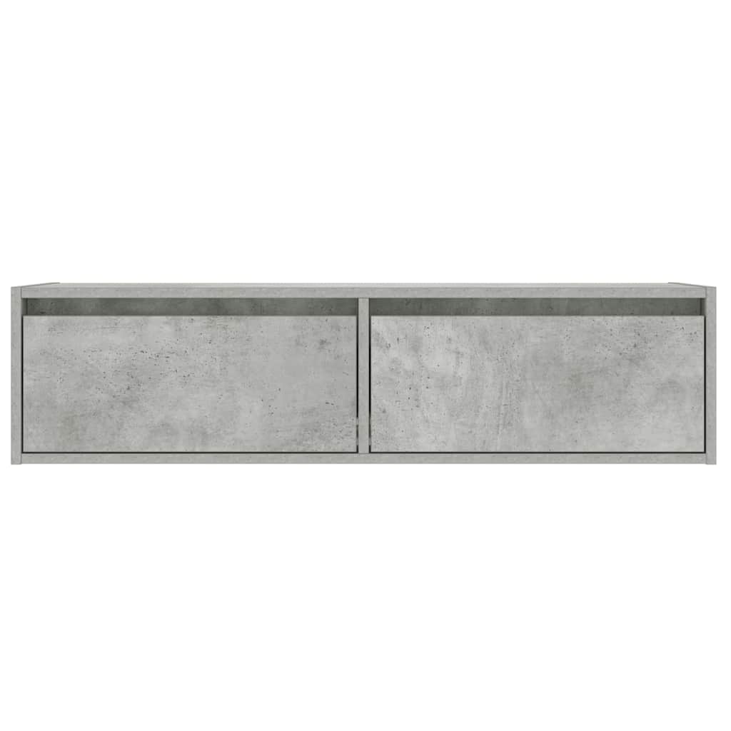 TV Cabinet with LED Lights Concrete Grey 100X35,5x25 cm