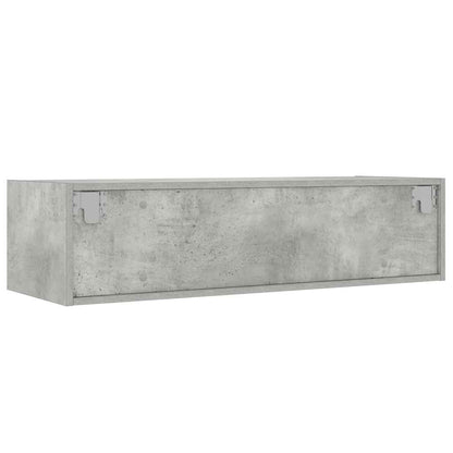 TV Cabinet with LED Lights Concrete Grey 100X35,5x25 cm