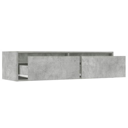TV Cabinet with LED Lights Concrete Grey 100X35,5x25 cm