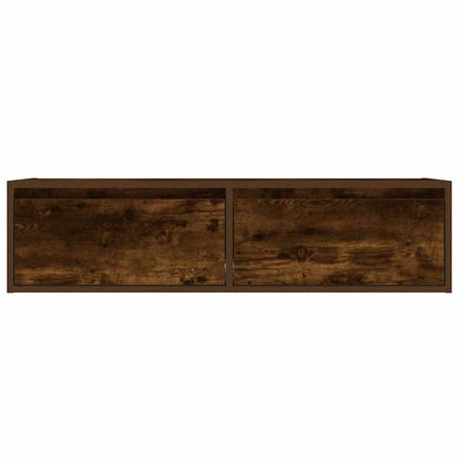 TV Cabinet with LED Lights Smoked Oak 100X35,5x25 cm