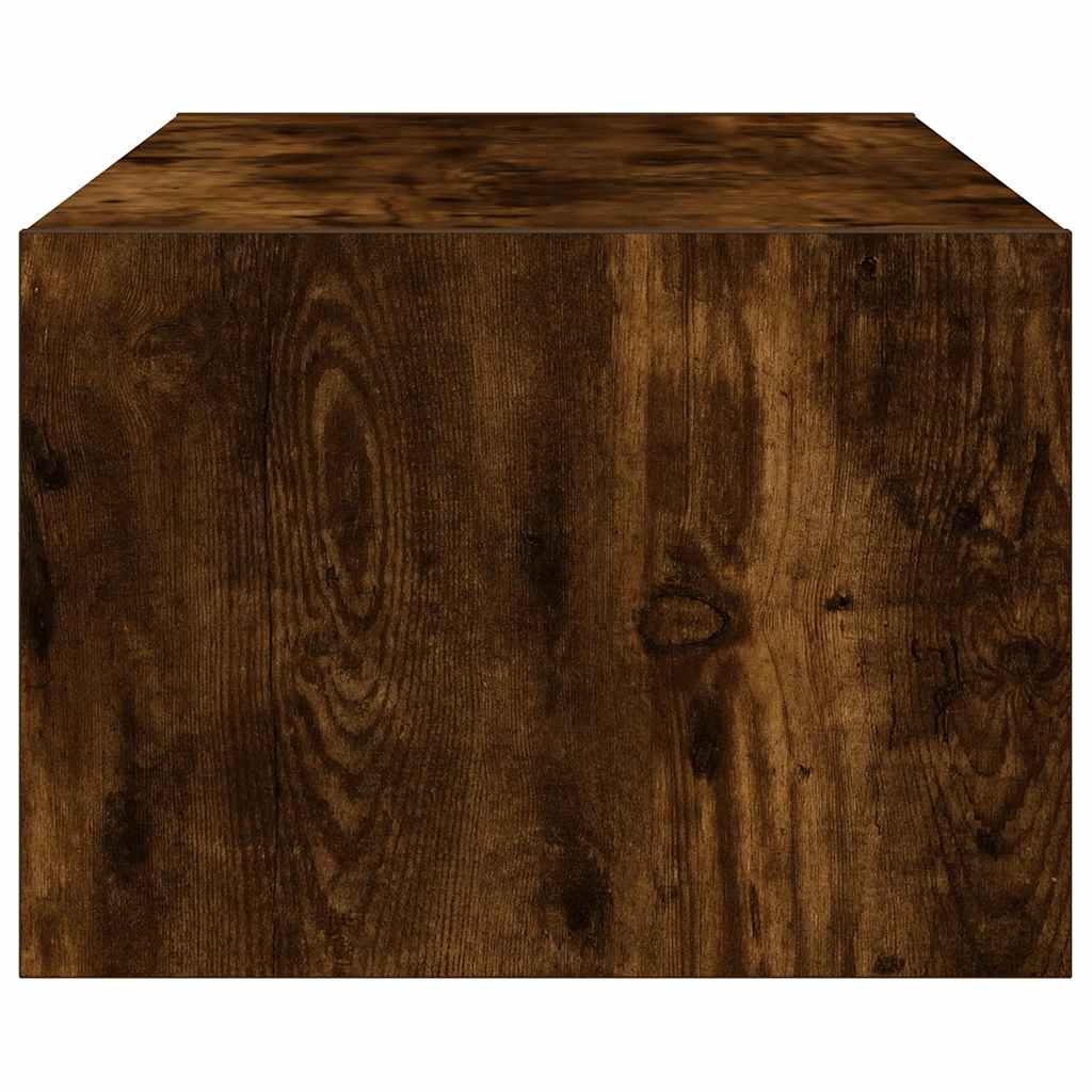TV Cabinet with LED Lights Smoked Oak 100X35,5x25 cm