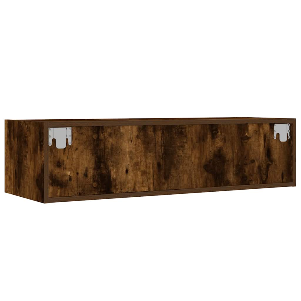 TV Cabinet with LED Lights Smoked Oak 100X35,5x25 cm