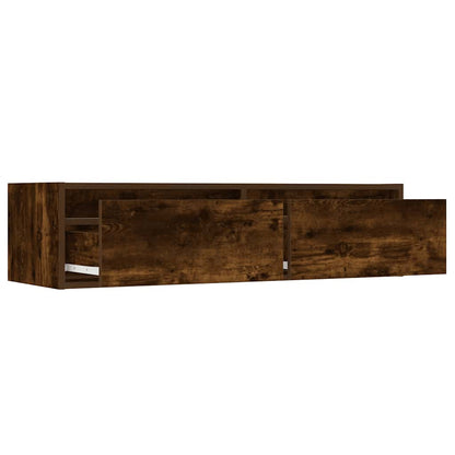 TV Cabinet with LED Lights Smoked Oak 100X35,5x25 cm
