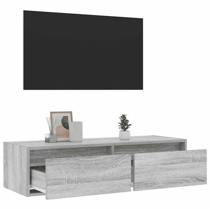 TV Cabinet with LED Lights Grey Sonoma 100X35,5x25 cm