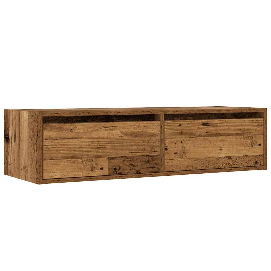 TV Cabinet with LED Lights Old Wood 100X35,5x25 cm