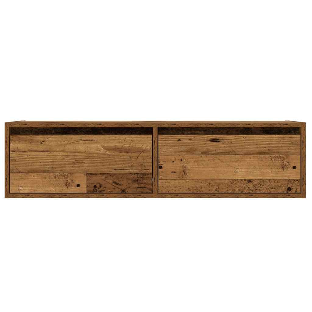 TV Cabinet with LED Lights Old Wood 100X35,5x25 cm