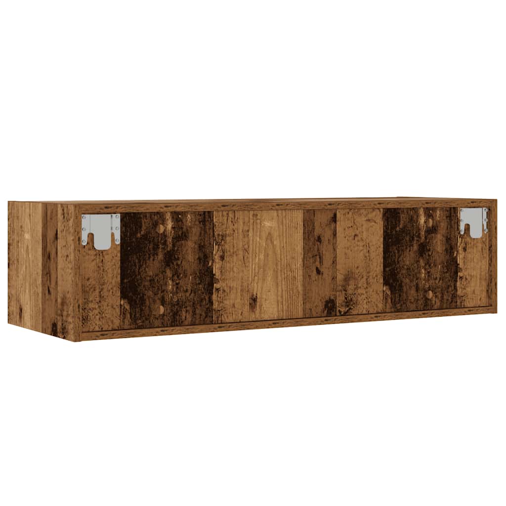 TV Cabinet with LED Lights Old Wood 100X35,5x25 cm