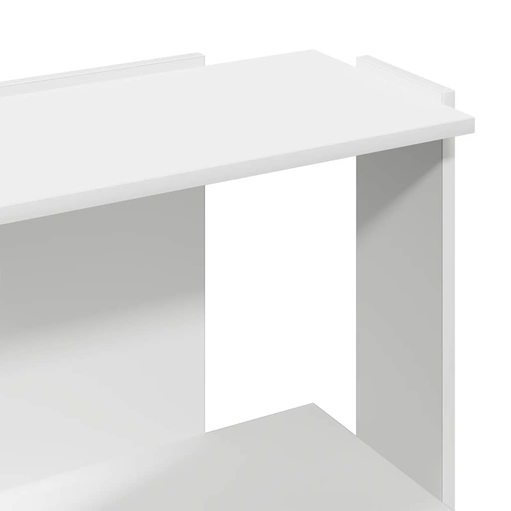 Bookcase 3-Tier White 60x30x80 cm Engineered Wood