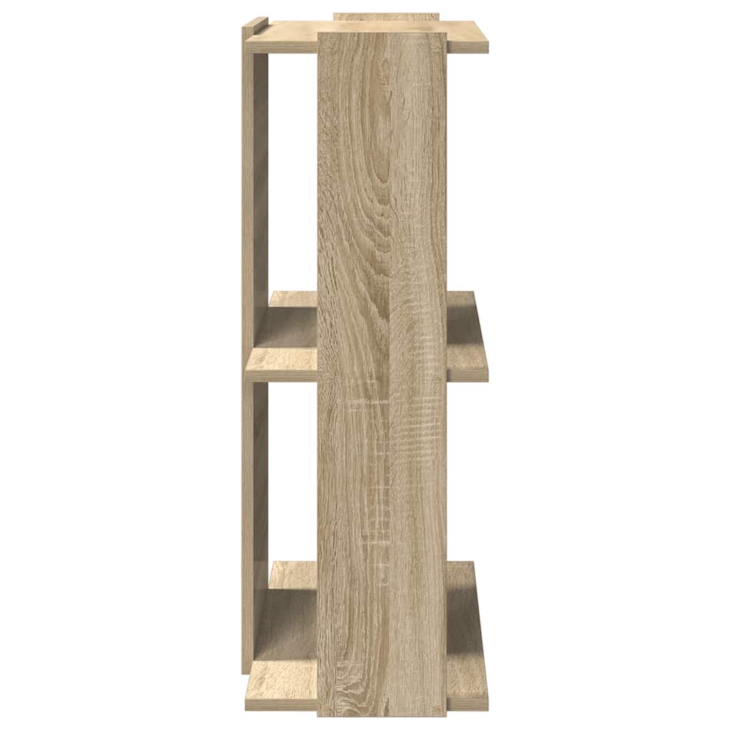 Bookcase 3-Tier Sonoma Oak 60x30x80 cm Engineered Wood