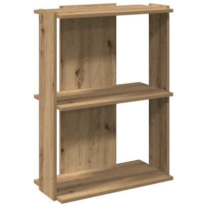 Bookcase 3-Tier Artisan Oak 60x30x80 cm Engineered Wood