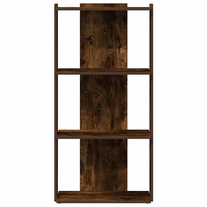 Bookcase 3-Tier Smoked Oak 60x30x120 cm Engineered Wood